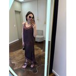 Saia Cetim e Renda Assimétrica - Marrom