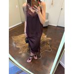 Saia Cetim e Renda Assimétrica - Marrom