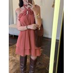 Vestido Chiffon Amarração Pescoço 