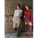 Saia Chamois Emborrachado - Cinto Largo Gelo