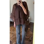 Bata Chiffon Ampla - Marrom 