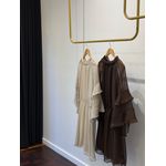 Vestido Chiffon Manga 7/8 - Gelo