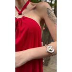 Vestido Red Longo Frente Única Argola 