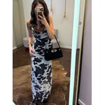 Vestido Alça Tule - Cow Print 