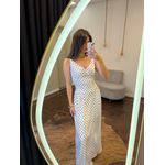 Vestido Poá Midi de Alça Heloísa - Off White 