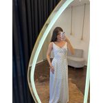 Vestido Poá Midi de Alça Heloísa - Off White 