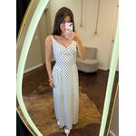 Vestido Poá Midi de Alça Heloísa - Off White 