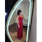 Vestido Poá Midi de Alça Heloísa - Vermelho 