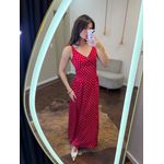 Vestido Poá Midi de Alça Heloísa - Vermelho 