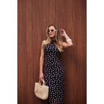 Vestido Tule Nadador Poá - Preto com Poá Branco 