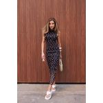 Vestido Tule Nadador Poá - Preto com Poá Branco 