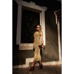 Vestido Tule Nadador Poá - Amarelo com Poá Marrom 