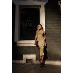 Vestido Tule Nadador Poá - Amarelo com Poá Marrom 