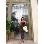 Vestido Tule Tomara que Caia Poá - Preto com Poá Branco 