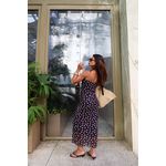 Vestido Tule Tomara que Caia Poá - Preto com Poá Branco 