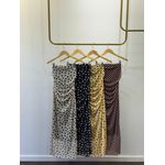 Vestido Tule Tomara que Caia Poá - Off White com Poá Preto 