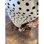 Vestido Tule Nadador Poá - Off White com Poá Preto 