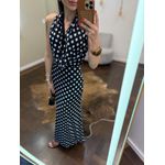 Vestido Gola Boba Poá - Preto com Poá Branco