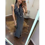 Vestido Gola Boba Poá - Preto com Poá Branco