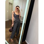 Vestido Ariela - Preto com Poá Branco 