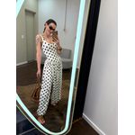 Vestido Ariela - Branco com Poá Preto