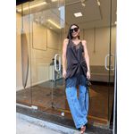 Vestido Cetim e Renda Gabrielle - Preto