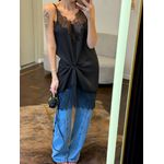 Vestido Cetim e Renda Gabrielle - Preto