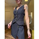 Colete Alfaiataria Botão Orgânico - Preto