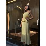 Vestido Pesponto Alfaiataria Marrant - Amarelo
