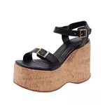 Sandália Anabela com Fivelas 182176 Floter Preto