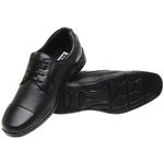 Sapato Social Confort Masculino Pontilhado Com Cadarço Preto