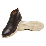 Sapato Casual Oxford Masculino Cano Médio Café