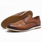 Sapato Casual Oxford Masculino Quadriculado Caramelo