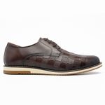 Sapato Casual Oxford Masculino Quadriculado Pinhão