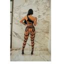 BODYSTOCKING MACACÃO NULA MANGA PRETO