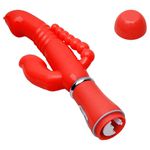 VIBRADOR RABBIT JELLY ESTIMULAÇÃO TRIPLA RUBY