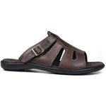 Chinelo Masculino De Couro Chocolate