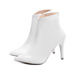 Bota Bico Fino Feminina Verniz Branco