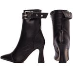 Bota Bico Fino Cano Médio Preto