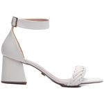 Sandália Salto Bloco Grosso Baixo Off White