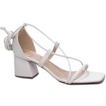 Sandália Salto Bloco Grosso Baixo Off White