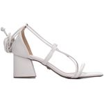 Sandália Salto Bloco Grosso Baixo Off White