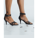 Sandália Salto Fino Baixo Preto