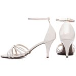 Sandália Salto Fino Baixo Off White