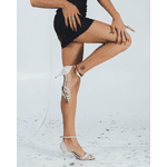 Sandália Salto Fino Baixo Off White