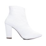 Bota Bico Fino Feminina Napa Croco Branco