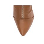 Bota Bico Fino Cano Médio Caramelo
