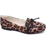 Mocassim Feminino Rasteiro Estampa Onça