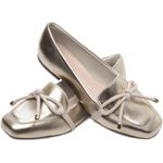 Mocassim Feminino Rasteiro Ouro Light
