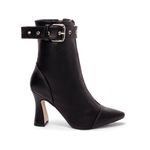 Bota Bico Fino Cano Médio Preto